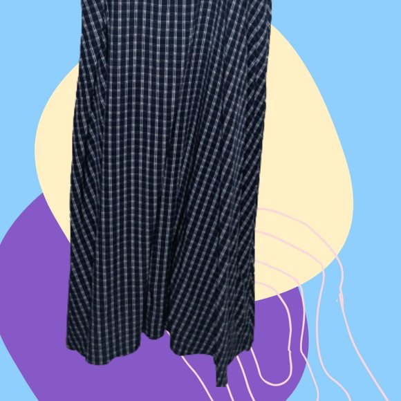 Plus Blue Checked Overall Skirt - Picture 3 of 4